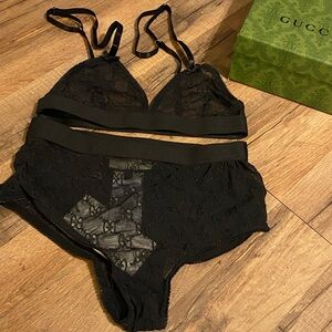 Gucci Black TULLE  Intimate Set COMES WITH BOX